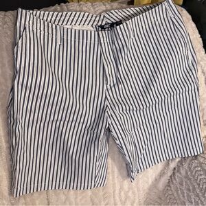 Lands' End Blue and White Striped Women's Bermudas